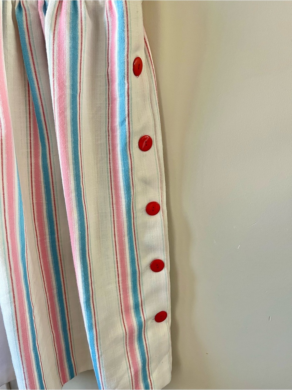 Vintage Leslie Belle Midi A-Line Dress Size S/M Multicolour Stripe - 80's - Picture 4 of 10